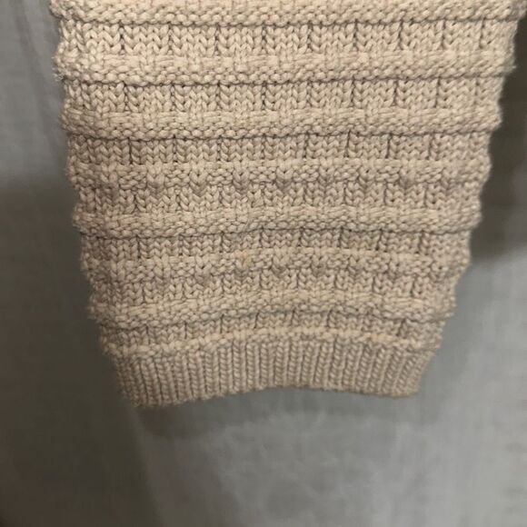 Ann Taylor XL Light Brown Tan Knit Double Breasted Collared Sweater Jacket - Picture 5 of 12